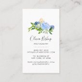 水彩青紫陽花 |フローラ垂直 名刺 (裏面)