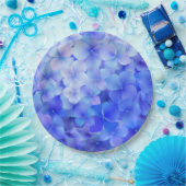 水彩青紫陽花 ペーパープレート (パーティー)