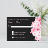 水彩青紫陽花RSVP 出欠カード (スタンド正面)