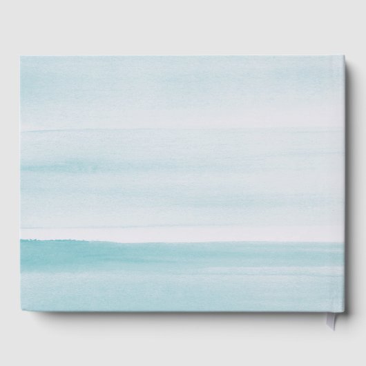 水彩青結婚色。クラシックエレガント航海の ゲストブック (裏面)