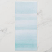 水彩青結婚色。クラシックエレガント航海の メニュー (裏面)