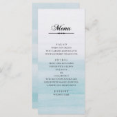 水彩青結婚色。クラシックエレガント航海の メニュー (正面/裏面)