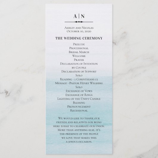 水彩青結婚色。クラシック航海のシンプル プログラム (正面)