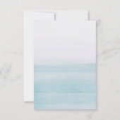 水彩青結婚色。シンプルエレガント航海の 出欠カード (裏面)