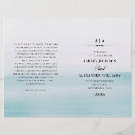 水彩青結婚色。折り返しエレガントプログラム