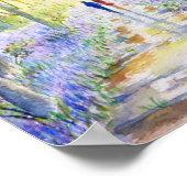 水彩青絵画鐘木歩道 ポスター (角)