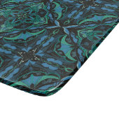 水彩青緑あずり城スペインの瓦 カッティングボード (角)