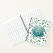 水彩青緑の葉モノグラム ノートブック (内部)