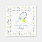 水彩青緑テニス スタンダードカクテルナプキン (正面)