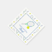 水彩青緑テニス スタンダードカクテルナプキン (角)