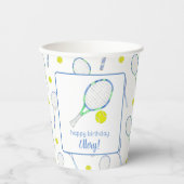 水彩青緑テニス 紙コップ (正面)