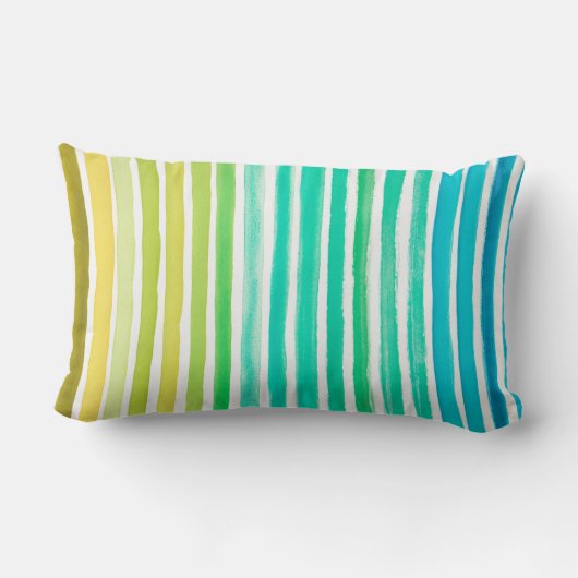 水彩青緑デザイナー綿枕ケース ランバークッション (裏面)