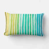 水彩青緑デザイナー綿枕ケース ランバークッション (正面)