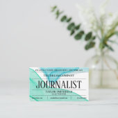 水彩青緑新聞ヴィンテージ 名刺 (スタンド正面)