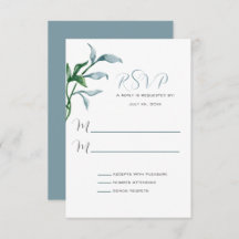 水彩青緑葉結婚の