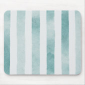 水彩青航海のストライプ色。抽象芸術線 マウスパッド (正面)