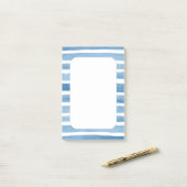 水彩青航海のストライプ色。海海ビーチ ポストイット (デスク上)