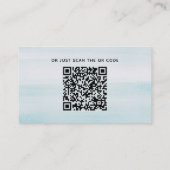 水彩青航海の結婚。スクリプエレガントト エンクロージャーカード (裏面)