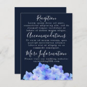 水彩青色アジサイの受付カード エンクロージャーカード (正面/裏面)