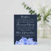水彩青色アジサイの受付カード エンクロージャーカード (スタンド正面)