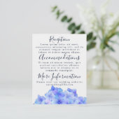 水彩青色アジサイの受付カード エンクロージャーカード (スタンド正面)