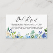 水彩青色アジサイの花の本のリクエスト エンクロージャーカード (正面)