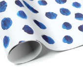 水彩青色水玉模様継ぎ目無し模様 ラッピングペーパー (ロールコーナー)