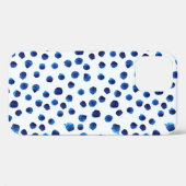 水彩青色水玉模様継ぎ目無し模様 Case-Mate iPhoneケース (裏面 (横))