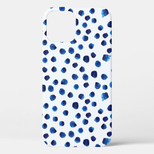 水彩青色水玉模様継ぎ目無し模様 Case-Mate iPhoneケース (裏面)