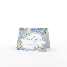 水彩青色繡球花玫瑰优雅脚本