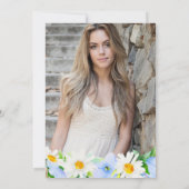 水彩青花とデイジーキンセアニェラ 招待状 (裏面)