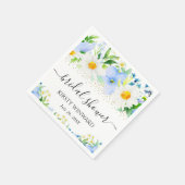 水彩青花とデイジーブライダルシャワー スタンダードカクテルナプキン (角)