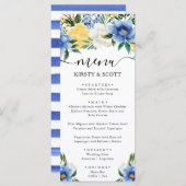 水彩青花と黄花結婚の メニュー (正面/裏面)