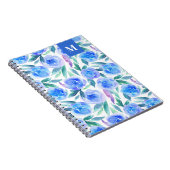 水彩青花の模様。庭の花 ノートブック (右側)