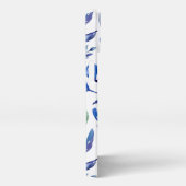 水彩青花の模様。海軍花 iPhoneケース (右側面)