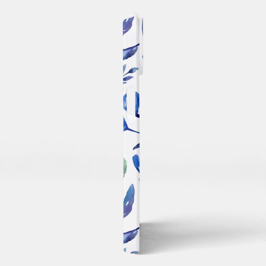 水彩青花の模様。海軍花 iPhoneケース (右側面)