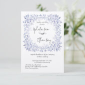 水彩青花オルネート結婚式招待状 招待状 (スタンド正面)