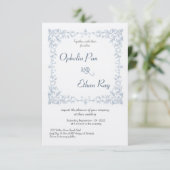 水彩青花フレームウェディング招待状 招待状 (スタンド正面)