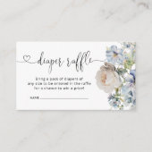 水彩青花ベビーシャワーおむつラッフル エンクロージャーカード (正面)