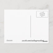 水彩青花モダンフローラデザイン ポストカード (裏面)