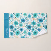 水彩青花名モノグラムのフローラ バスタオルセット (ハンドタオル)