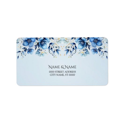 水彩青花地址标签 ラベル (正面)