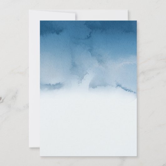 水彩青花婚礼请柬 招待状 (裏面)