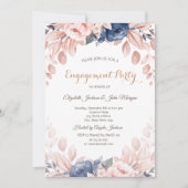 水彩青花婚約 招待状 (正面)