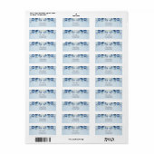 水彩青花差出人住所ラベル ラベル (フルシート)