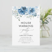 水彩青花引っ越し祝いパーティーパーティー 招待状 (スタンド正面)