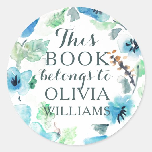 水彩青花本書はシールに属する ラウンドシール (正面)