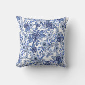 水彩青花模様 クッション (正面)