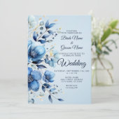水彩青花結婚式招待状 招待状 (スタンド正面)