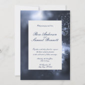 水彩青花結婚式招待状 招待状 (正面)